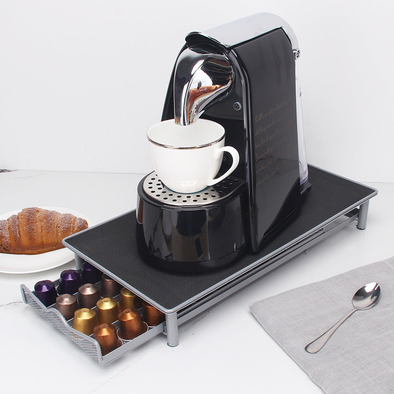 Coffee Capsule Drawer – Sleek Silver Organizer for Coffee Lovers