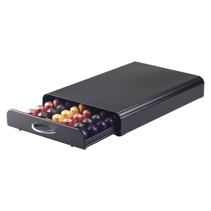 Carbon Steel Coffee Capsule Drawer – Sleek Storage for 60 Pods