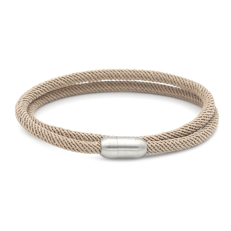 Macron Color Milan Wire Magnetic Bracelet – Titanium Steel Unisex Fashion Bangle