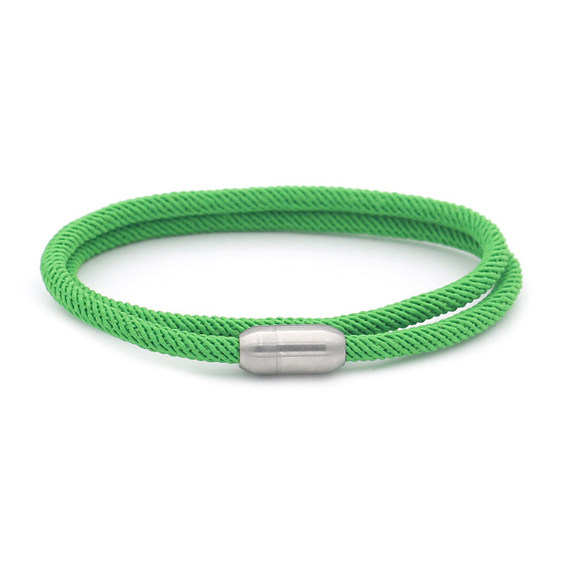 Macron Color Milan Wire Magnetic Bracelet – Titanium Steel Unisex Fashion Bangle