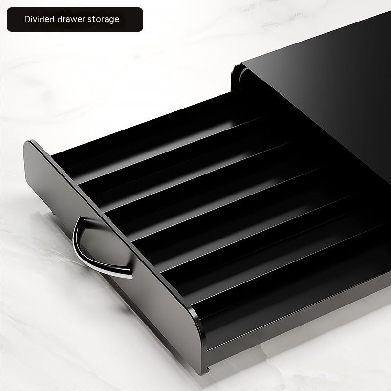 Carbon Steel Coffee Capsule Drawer – Sleek Storage for 60 Pods