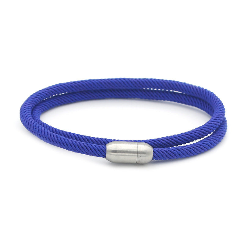Macron Color Milan Wire Magnetic Bracelet – Titanium Steel Unisex Fashion Bangle