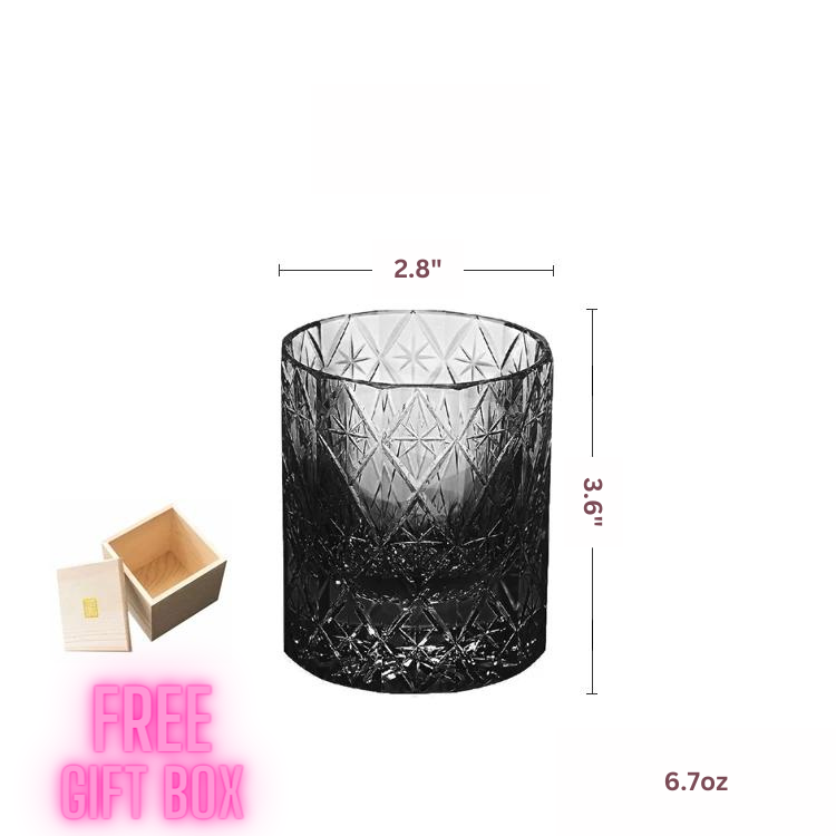Edo Kiriko K9 Crystal Hand-Cut Starry Sky Whiskey Glass