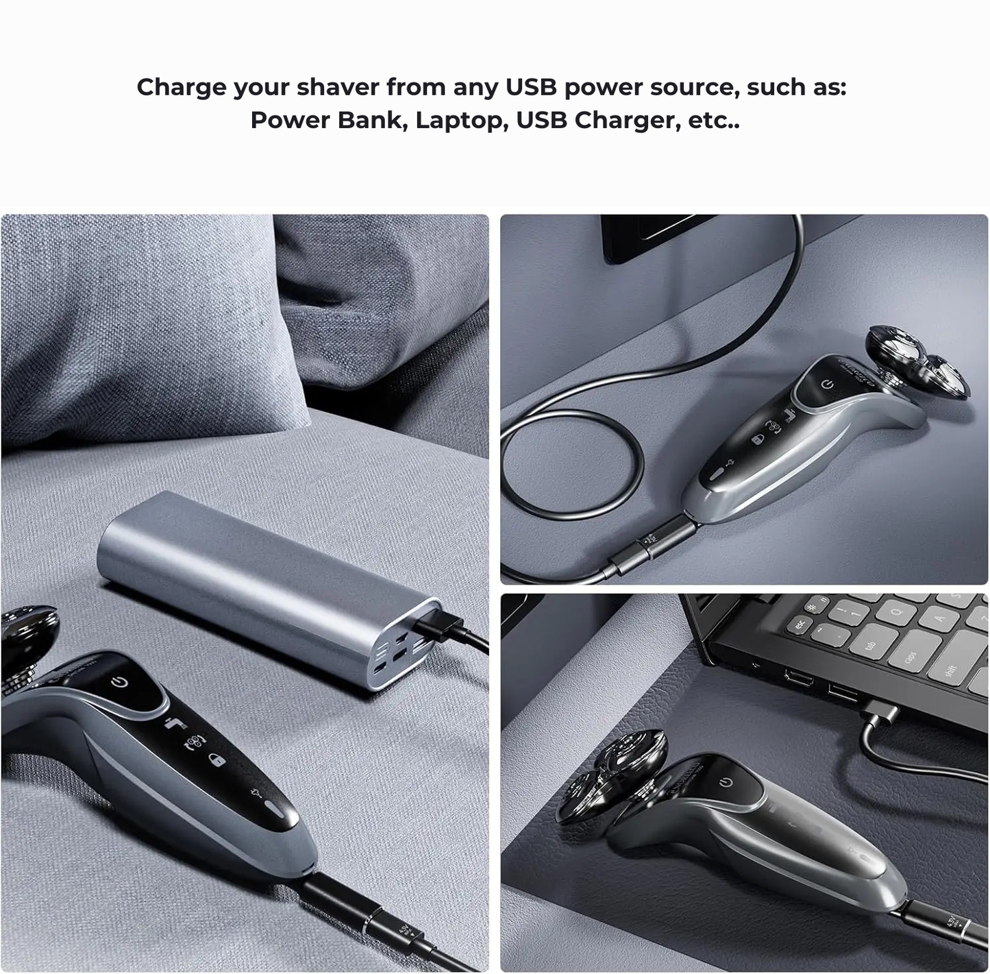 Type-C OneBlade Charger, 4.3V Shaver Adapter, LED Indicator