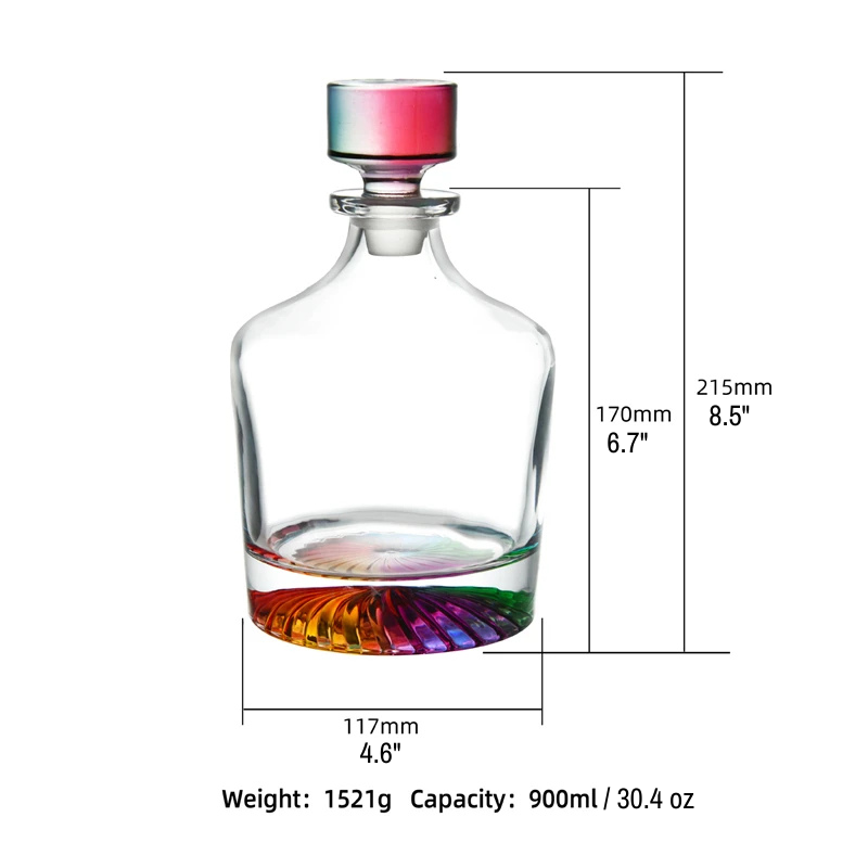 Neon Crystal Whiskey Decanter & Glass Set (4 pcs) – LED Glowing Bar Drinkware for Wine, Cocktails & Spirits