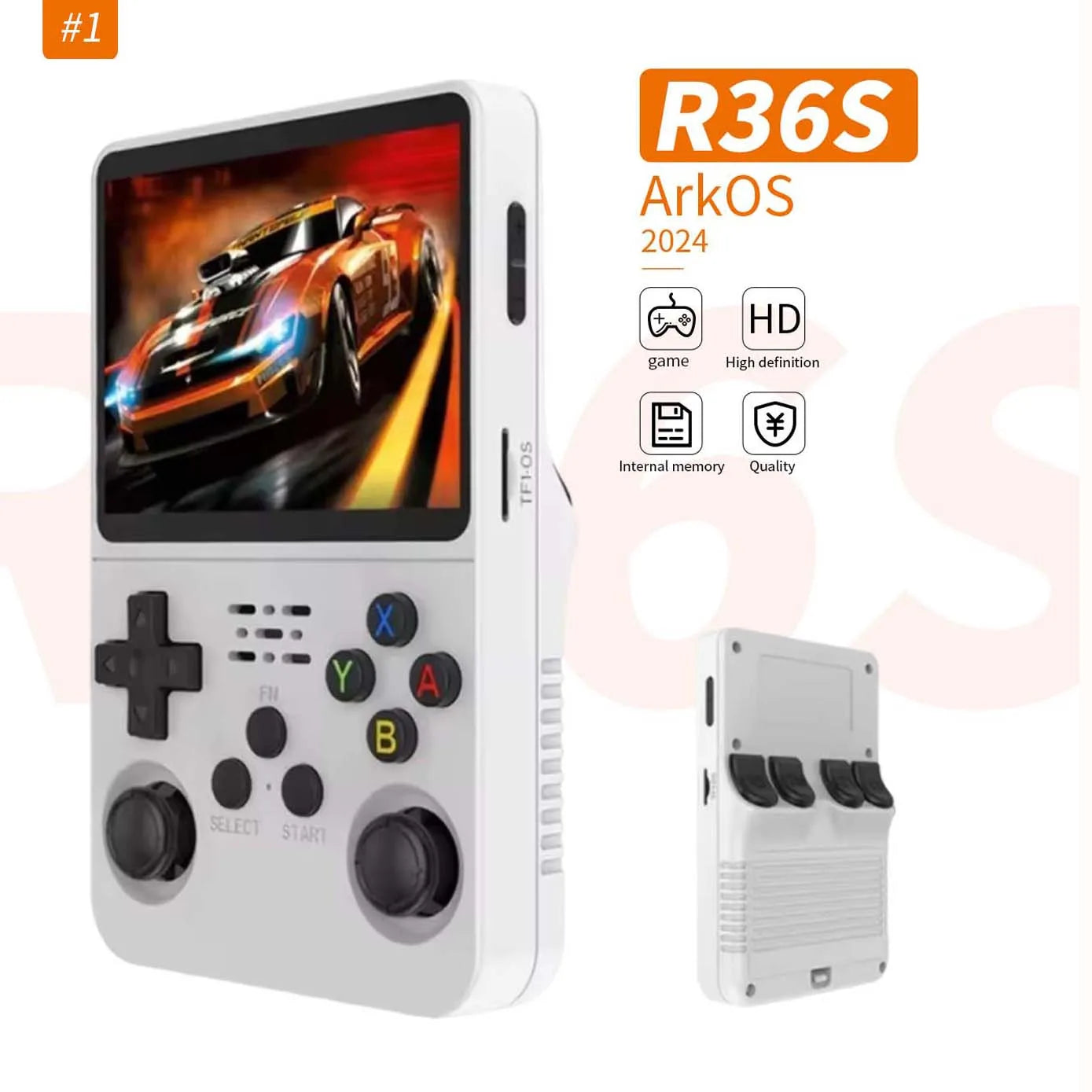 R36S Retro Handheld Game Console – 3.5" IPS Display, 64GB, 15,000+ Games