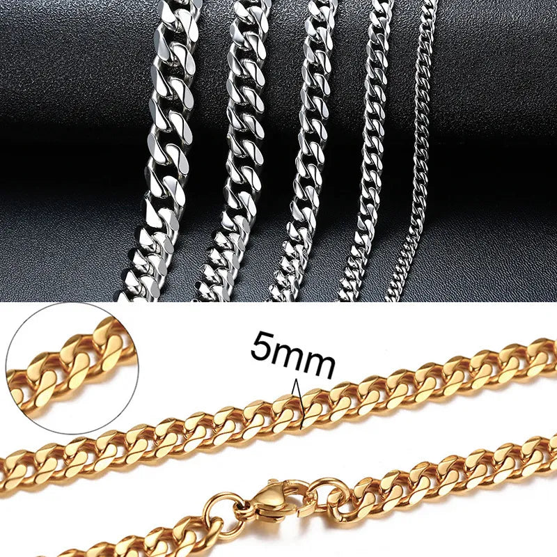 Vintage Gold Cuban Chain Necklace for Men: A Timeless Classic in Stainless Steel - Man Gifts Shop