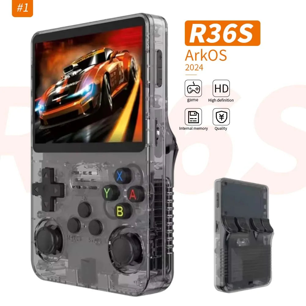 R36S Retro Handheld Game Console – 3.5" IPS Display, 64GB, 15,000+ Games