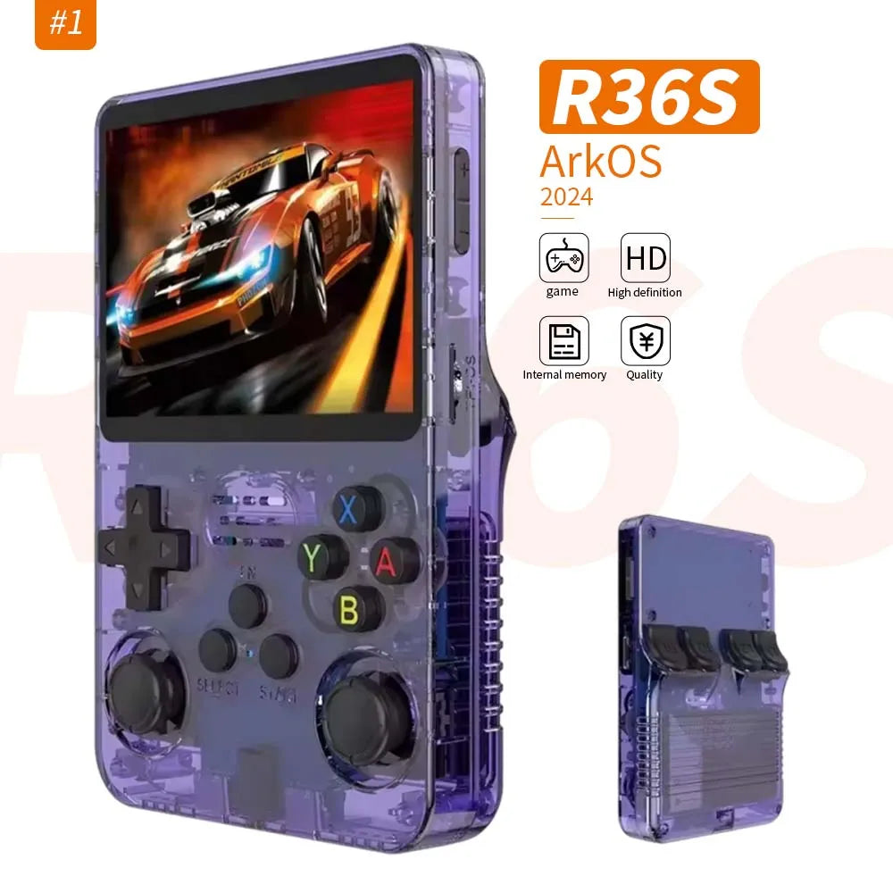 R36S Retro Handheld Game Console – 3.5" IPS Display, 64GB, 15,000+ Games