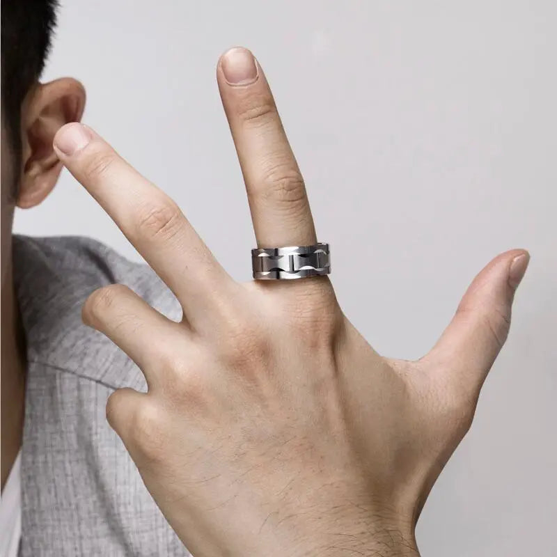 Bold Statement Ring: Tungsten 10mm Carbide Elegance - Man Gifts Shop