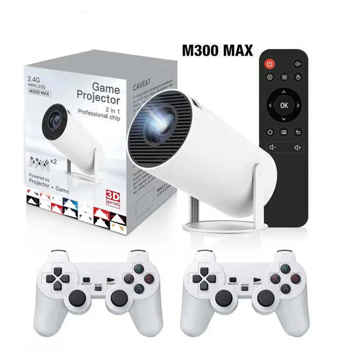 M300 MAX Gaming Projector – 4K Support, 64GB, 10,000 Games, Android 11