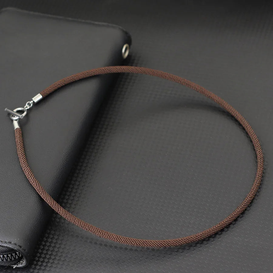 Men’s Rope Necklace – Milan Style Stainless Steel OT Buckle