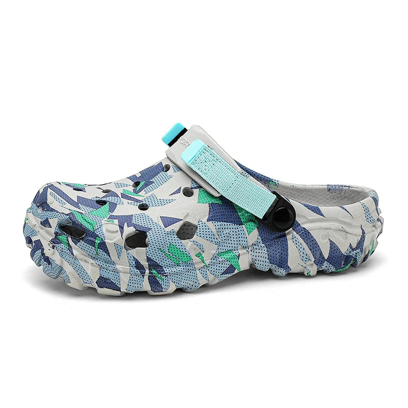 Men's Camouflage Clogs – Waterproof Garden Shoes, Lightweight Slip-On Sandals, Outdoor & Home Comfort Slippers