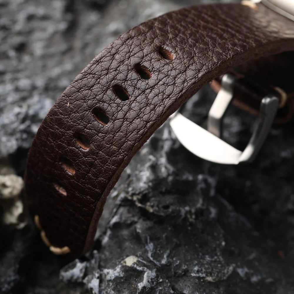 Handmade Italian Cowhide Leather Apple Watch Band – Ultra 2, S9, S8 – 49mm, 45mm – Soft Genuine Leather Strap for Men