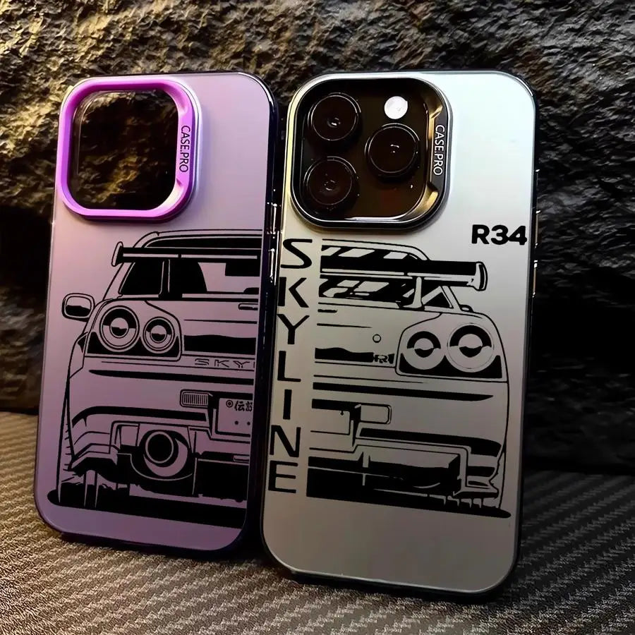 JDM Dream Car Matte Silicone Case for iPhone 16 Pro, 15 Pro Max, 14, 14 Pro, 14 Pro Max, 16 Plus, XS – Style Meets Street Performance