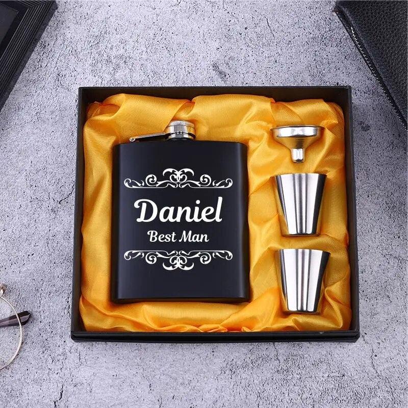 Custom Engraved Stainless Steel 6oz Hip Flask - Man Gifts Shop