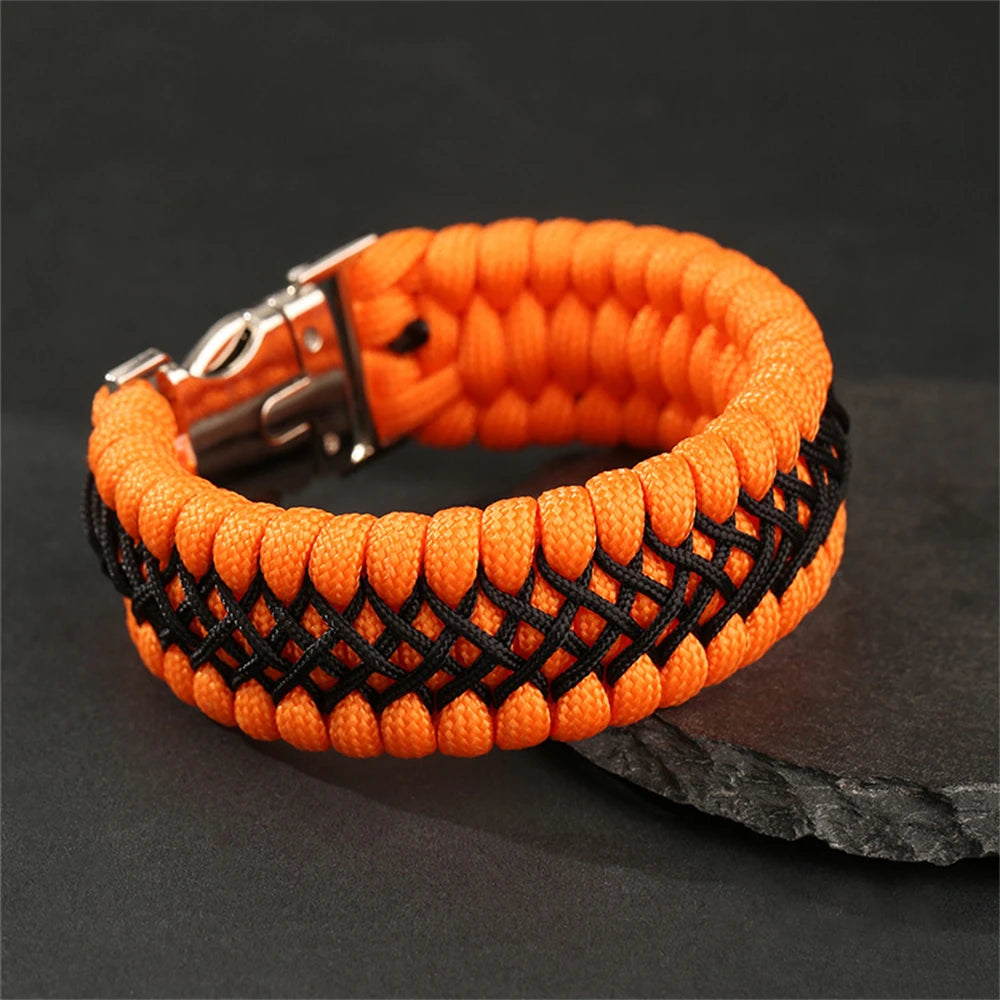 Handmade 7 Core Paracord Bracelet for Men, Outdoor Survival Camping Rope Wristband
