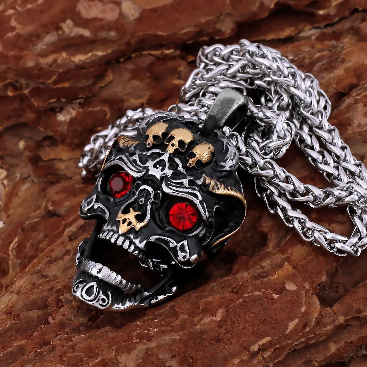 MGS Creative 316L Stainless Steel Ghost Skull Necklace - Man Gifts Shop