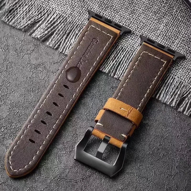 High Quality Stiched Leather Strap Band For Apple Watch
