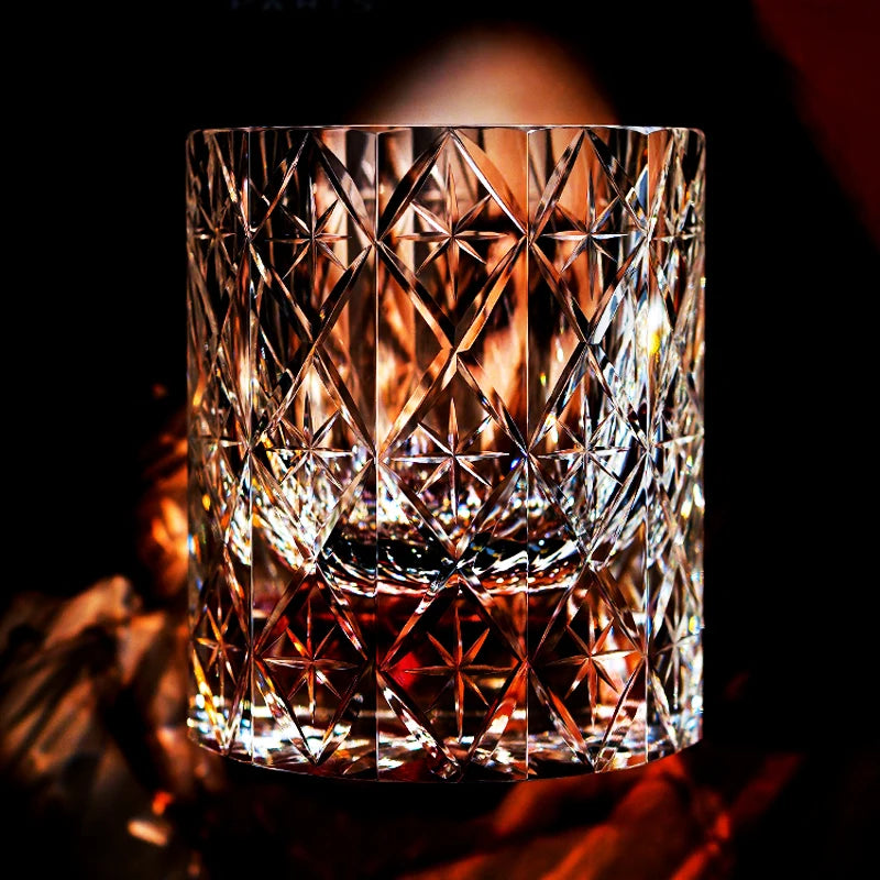 Edo Kiriko K9 Crystal Hand-Cut Starry Sky Whiskey Glass