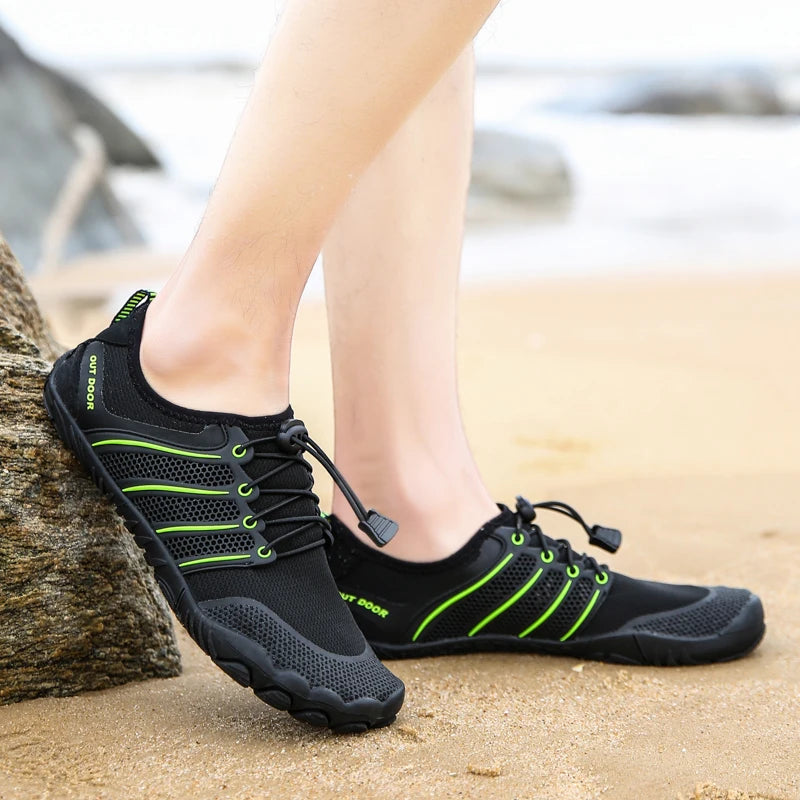 Men's Barefoot Cross-Trainer Shoes – Minimalist Zero Drop Sole, Wide Toe Box, Upstream Water Shoes for Beach & Swimming