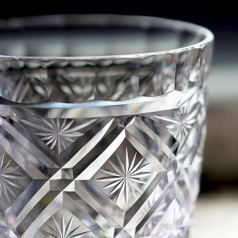 K9 Edo Kiriko Crystal Glass for Wine Whiskey Glass Clear Glass with Gift Packing