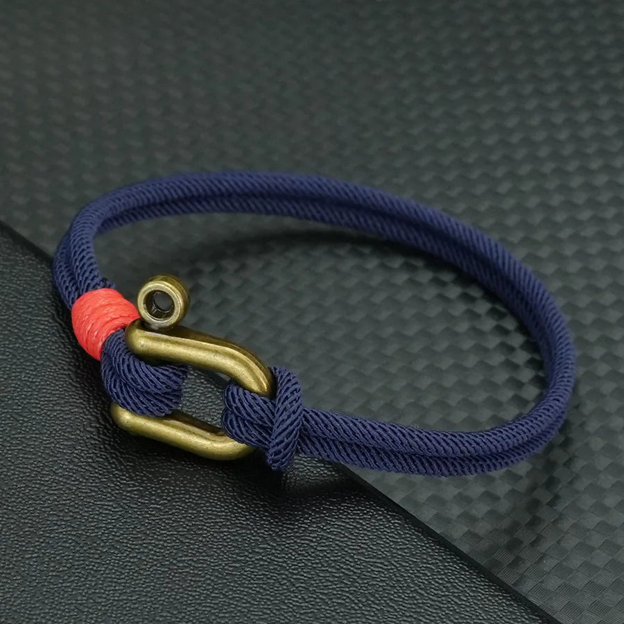Men's Retro Cord Chain Bracelet – Motorcycle Style with Detachable Buckle
