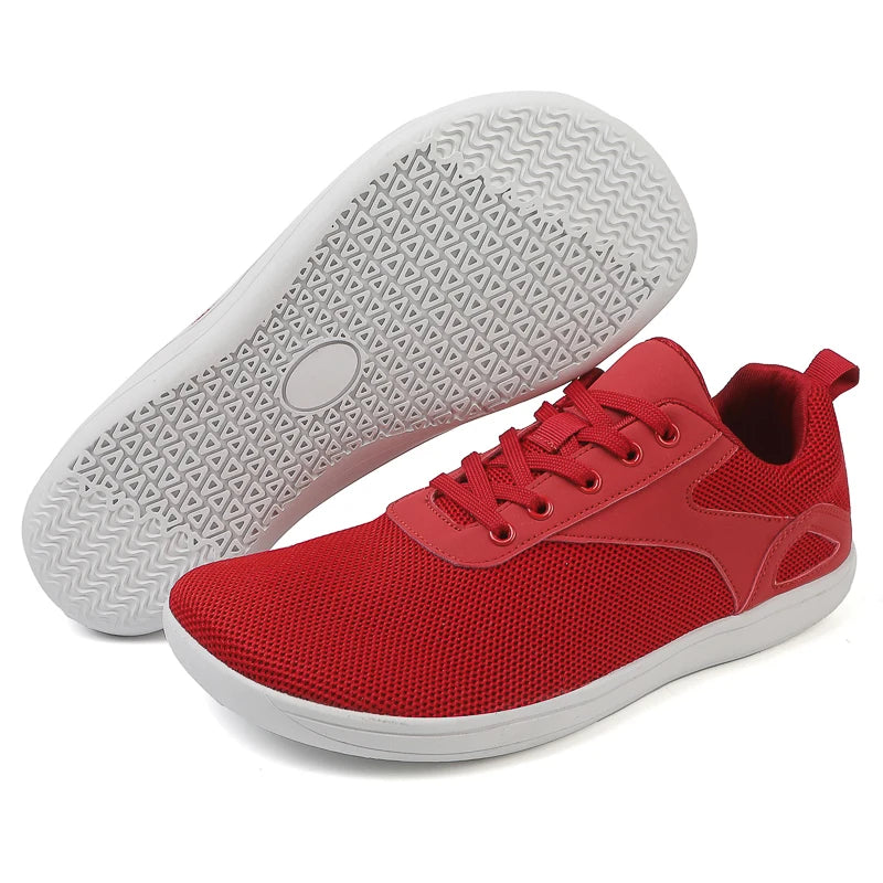 Wide-Toe Barefoot Walking Shoes – Breathable Mesh Casual Sneakers for Men