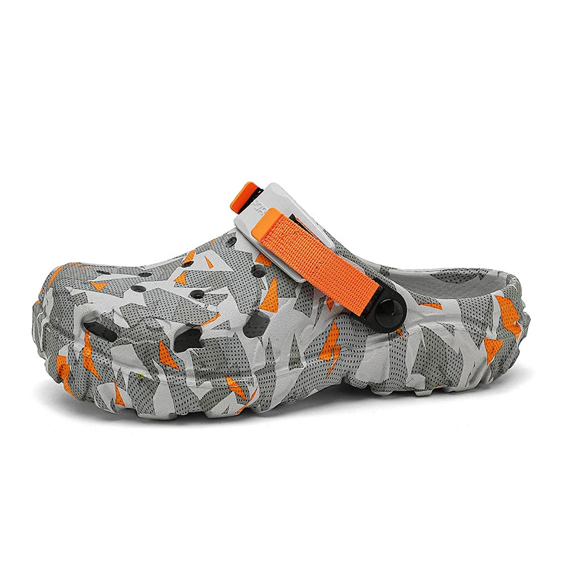 Men's Camouflage Clogs – Waterproof Garden Shoes, Lightweight Slip-On Sandals, Outdoor & Home Comfort Slippers