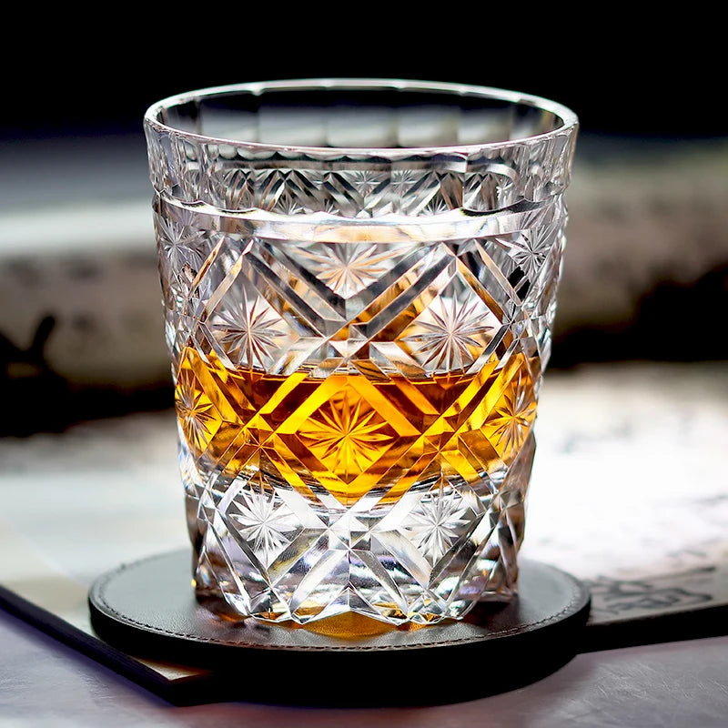 K9 Edo Kiriko Crystal Glass for Wine Whiskey Glass Clear Glass with Gift Packing
