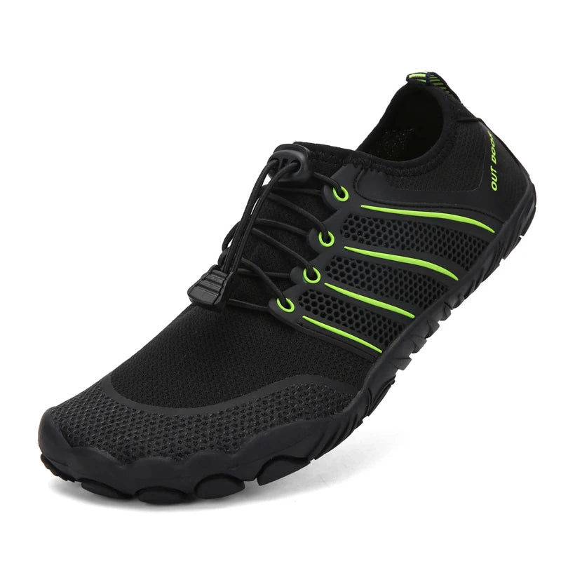 Men's Barefoot Cross-Trainer Shoes – Minimalist Zero Drop Sole, Wide Toe Box, Upstream Water Shoes for Beach & Swimming