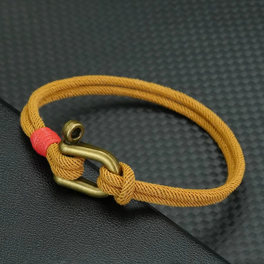 Men's Retro Cord Chain Bracelet – Motorcycle Style with Detachable Buckle