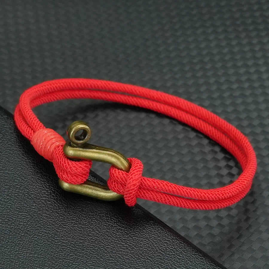 Men's Retro Cord Chain Bracelet – Motorcycle Style with Detachable Buckle