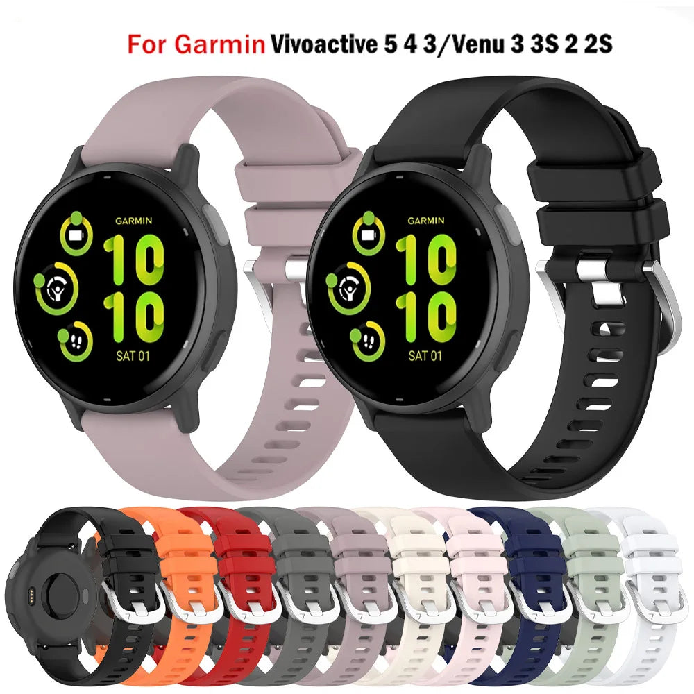 Universal Silicone Watch Bands for Garmin – 18mm, 20mm, 22mm Options
