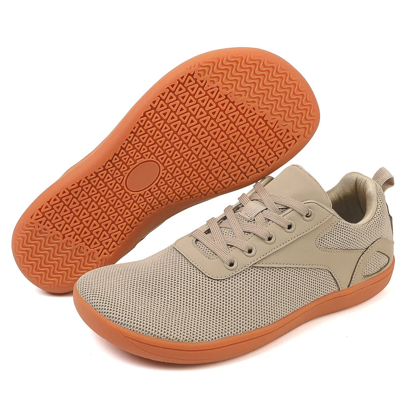Wide-Toe Barefoot Walking Shoes – Breathable Mesh Casual Sneakers for Men
