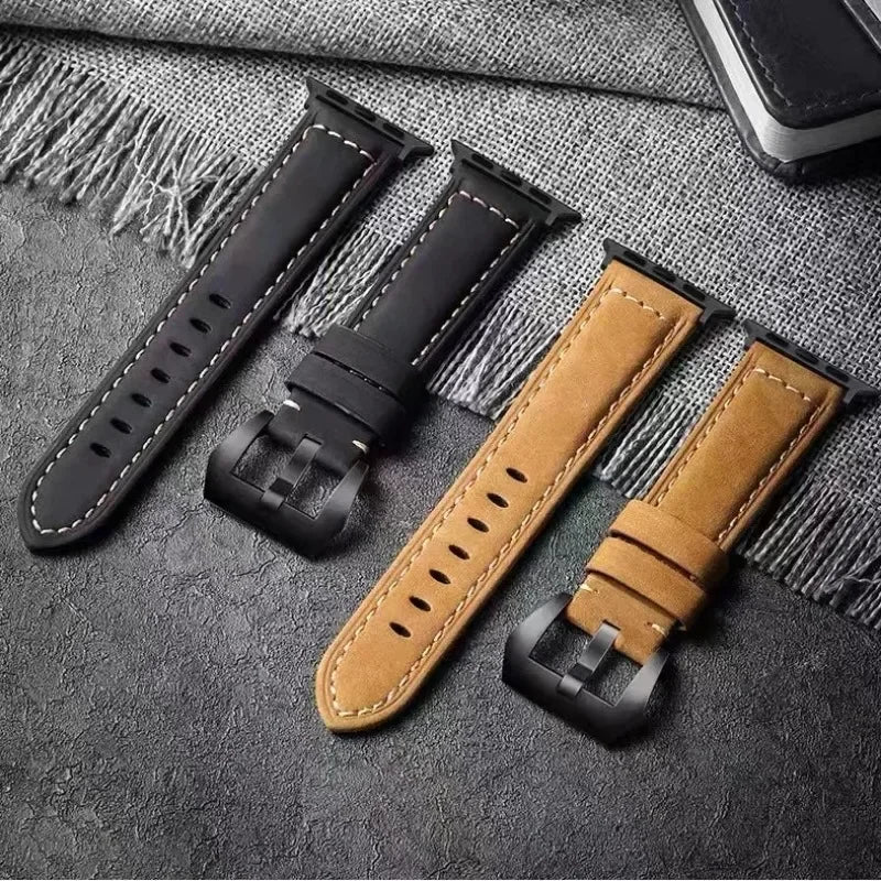 High Quality Stiched Leather Strap Band For Apple Watch