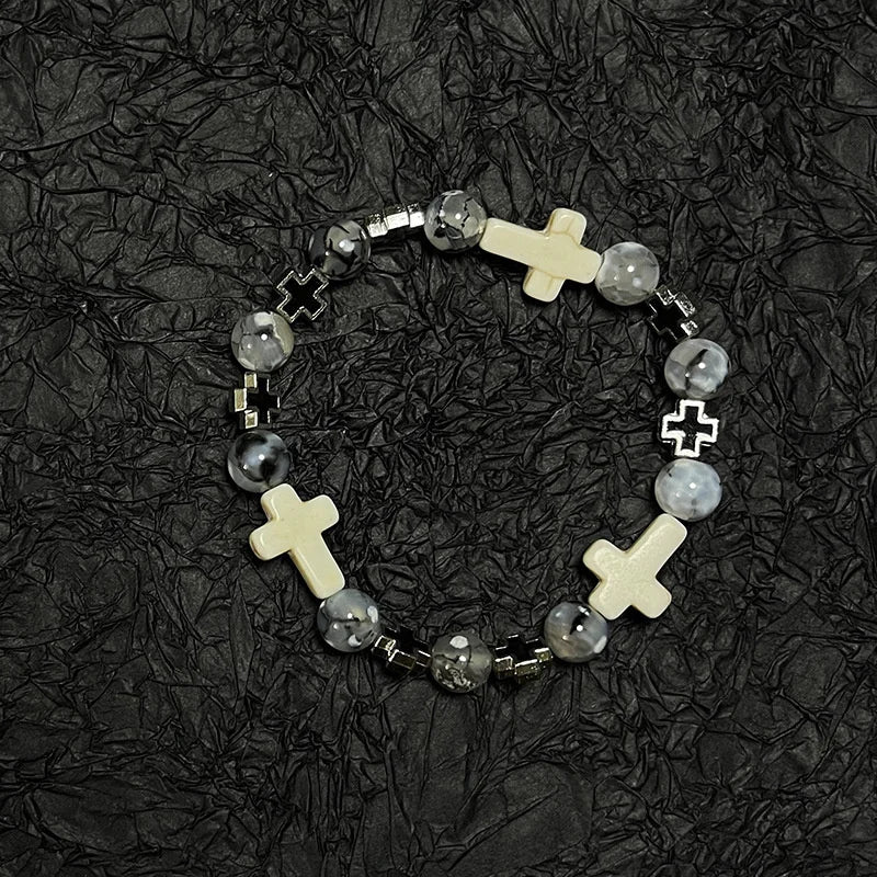 Billiard 8-Ball Beaded Bracelet in Black for Men