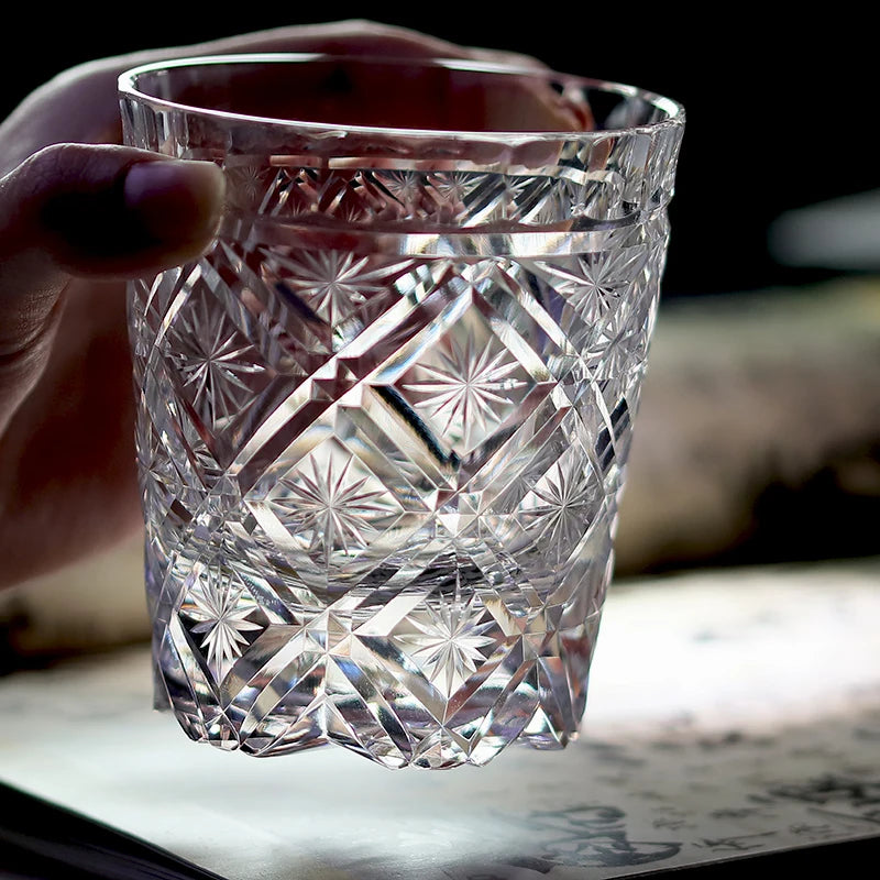 K9 Edo Kiriko Crystal Glass for Wine Whiskey Glass Clear Glass with Gift Packing