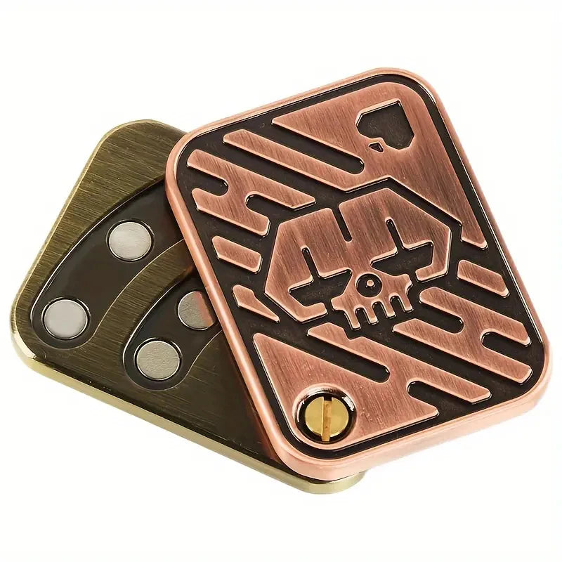 Metal Card Fidget Slider – Stress Relief EDC Push Toy for Adults, Poker & Spin Top Gift