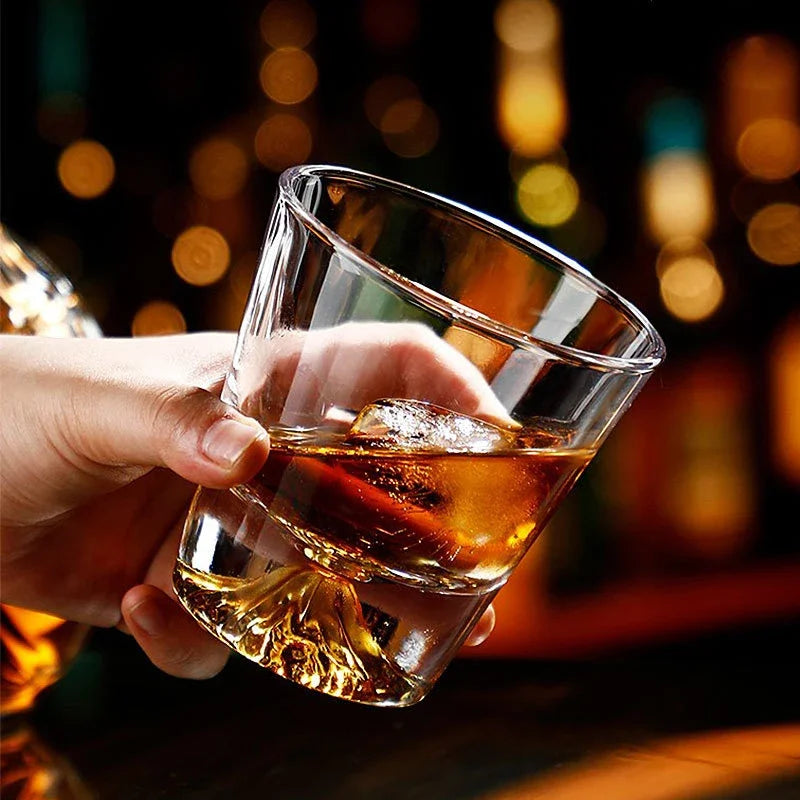 MGS Pack of 2 Mountains Crystal 8.4oz Whiskey Glass