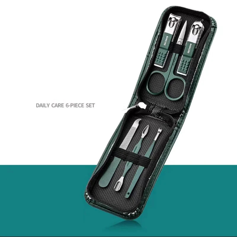 Premium 6-Piece Stainless Steel Nail Scissors & Clippers Set – Portable & Stylish