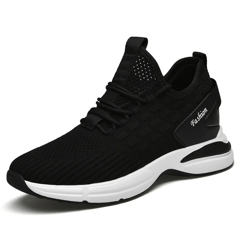 Men's Height Increasing Sneakers – 8cm Elevator Shoes with Breathable Mesh, Casual Sport Style for Taller Look
