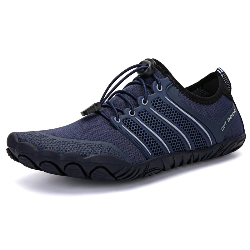 Men's Barefoot Cross-Trainer Shoes – Minimalist Zero Drop Sole, Wide Toe Box, Upstream Water Shoes for Beach & Swimming
