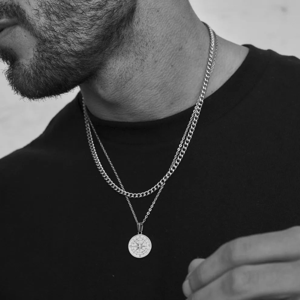 Discover Our MGS Stylish Layered Compass Necklaces for Men - Man Gifts Shop