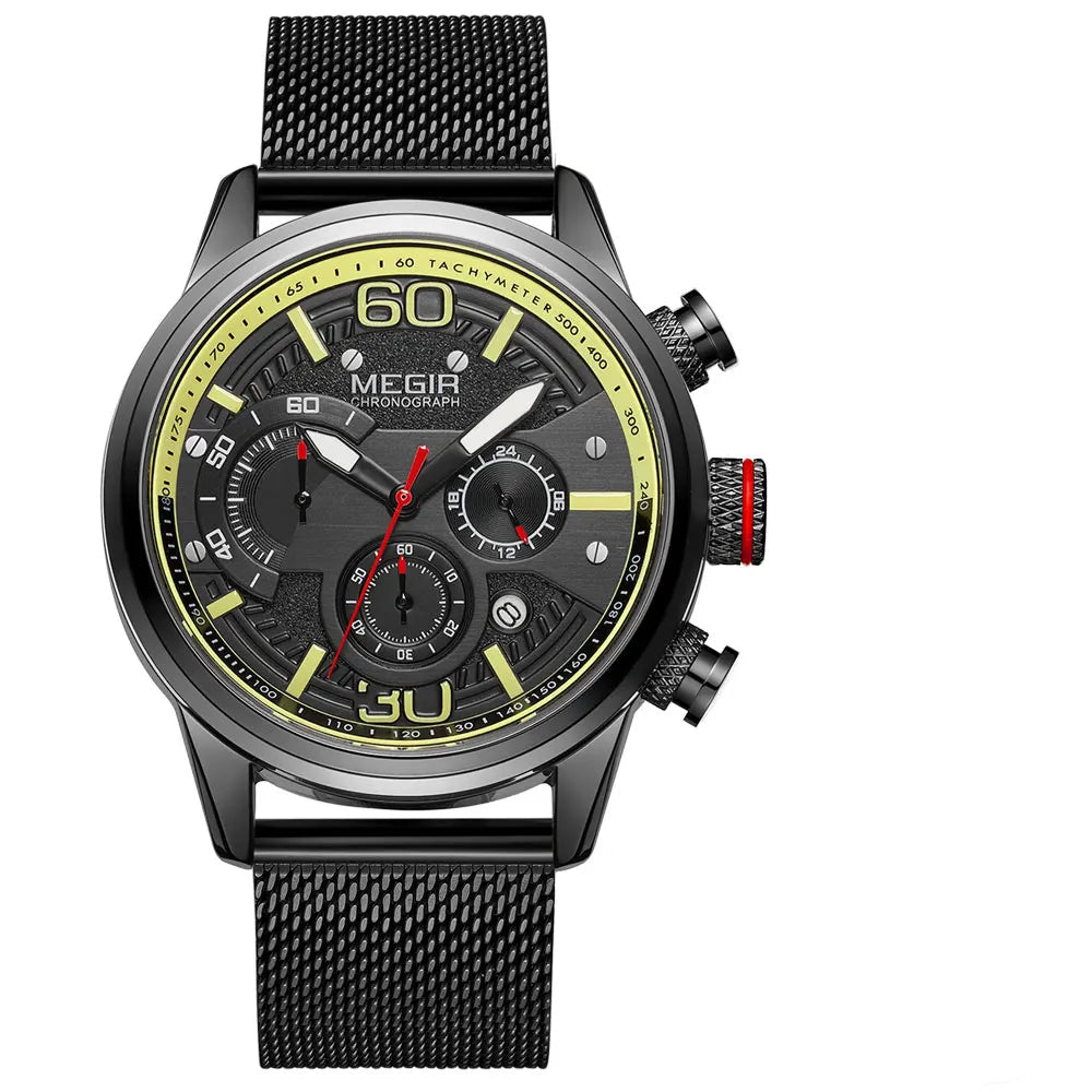 Original MEGIR Quartz Watch Mesh Strap Waterproof - Man Gifts Shop