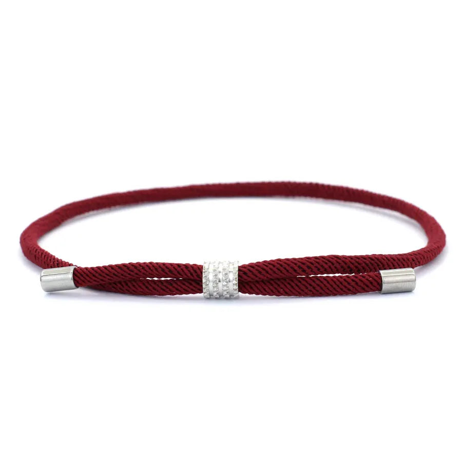 Stylish 3mm Thin Rope Bracelet for Men & Women – Grade A Lucky Red Thread with Unfading Stainless Steel Charm – Friendship Bracelet Gift