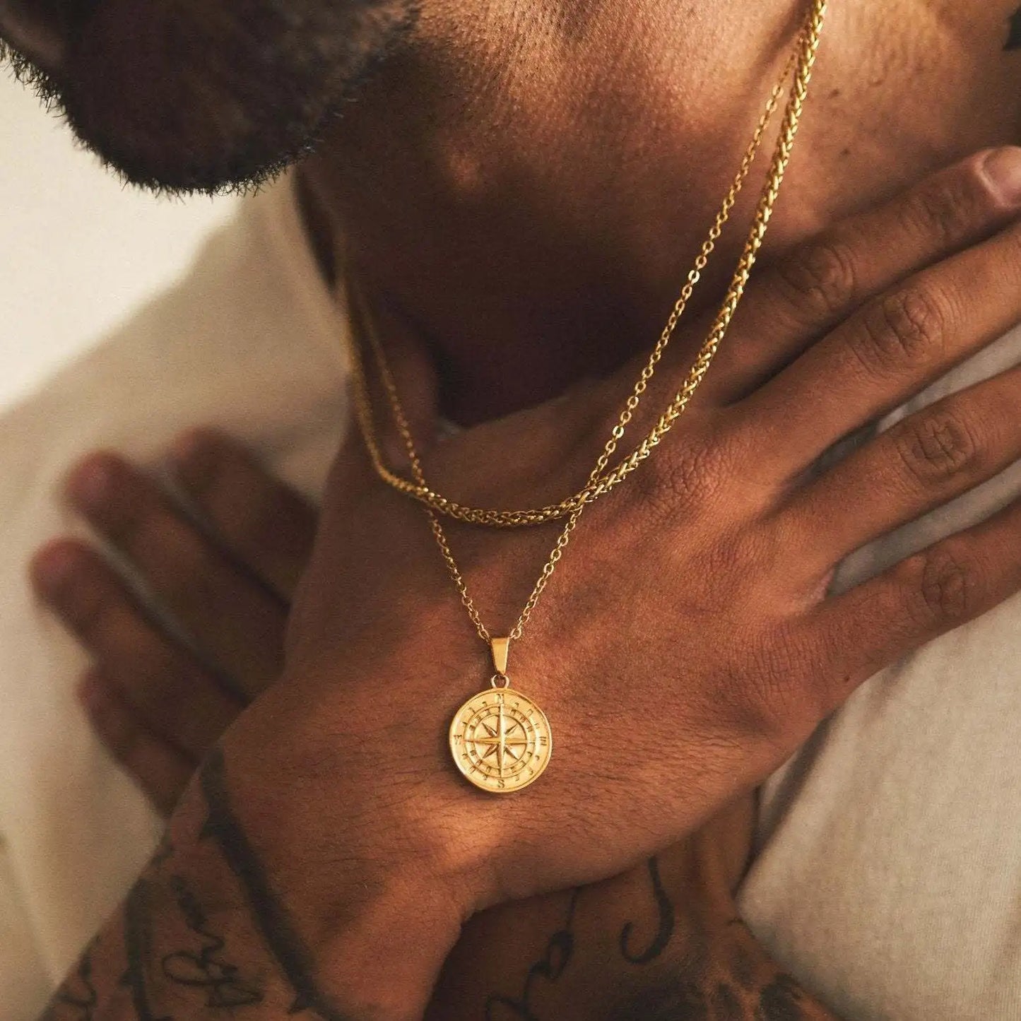 Discover Our MGS Stylish Layered Compass Necklaces for Men - Man Gifts Shop