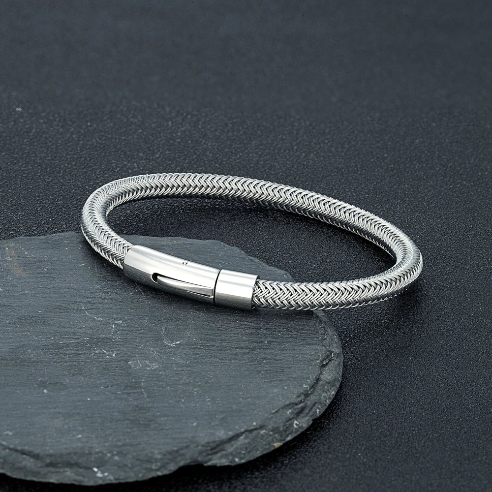Minimalist Waterproof Steel Wire Cuff Bracelet – Classic Stainless Steel Charm Jewelry Gift