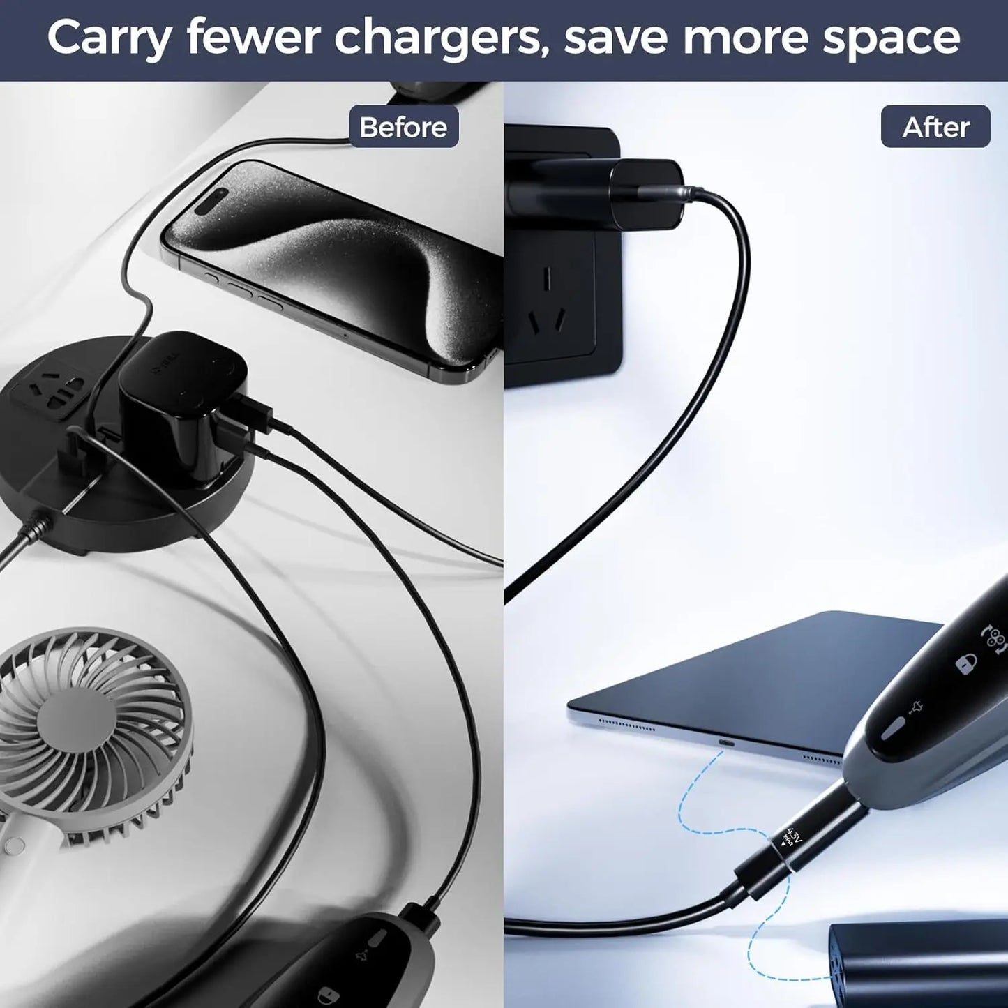 Type-C OneBlade Charger, 4.3V Shaver Adapter, LED Indicator