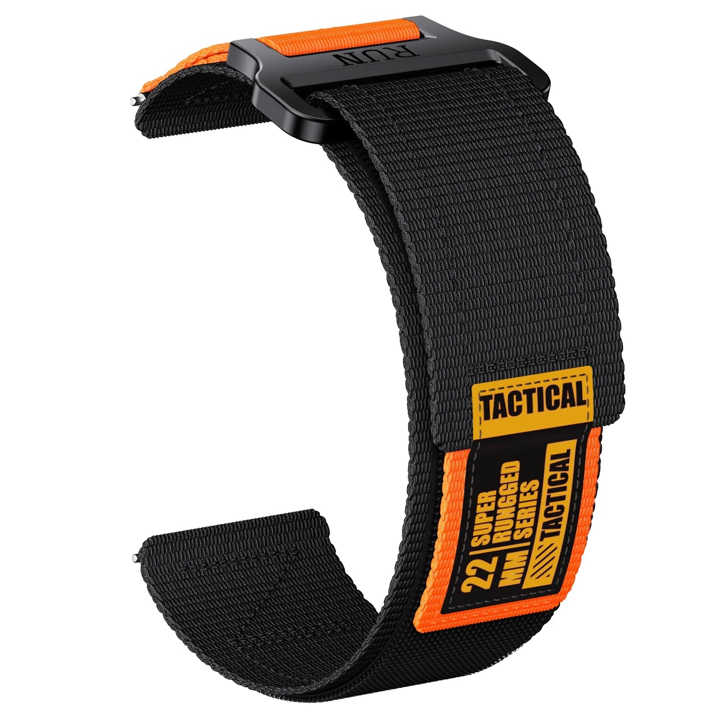 Black tactical strap with orange accents and 'Tactical' branding on a white background